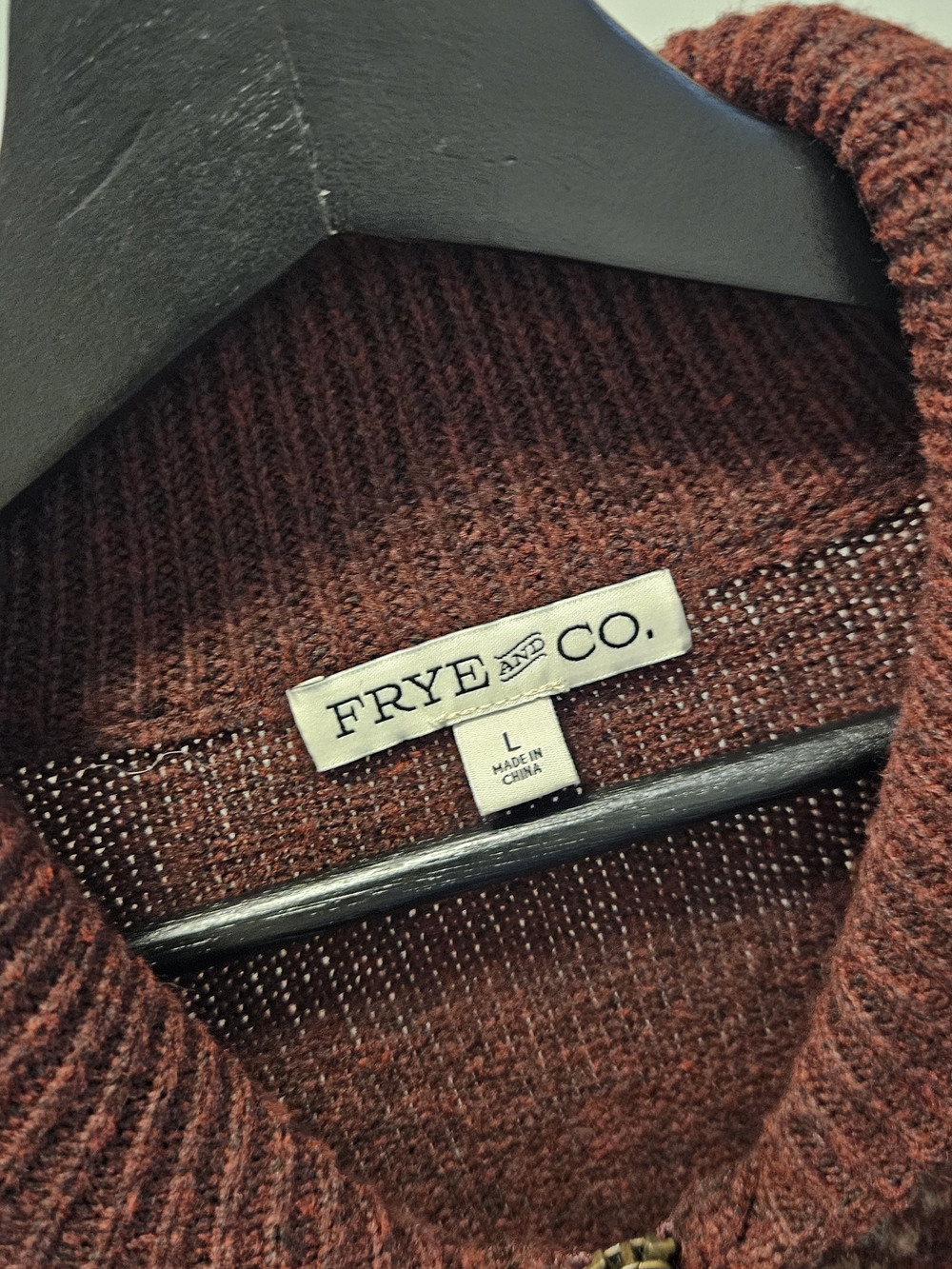 Frye & Co Zip Front Aztec Sweater - Picture 3 of 5